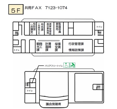 市役所5階案内図