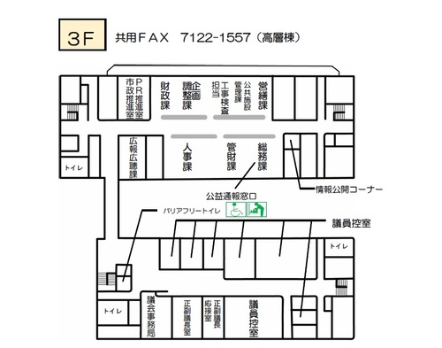 市役所3階案内図