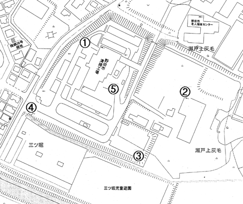 清掃工場での測定箇所図