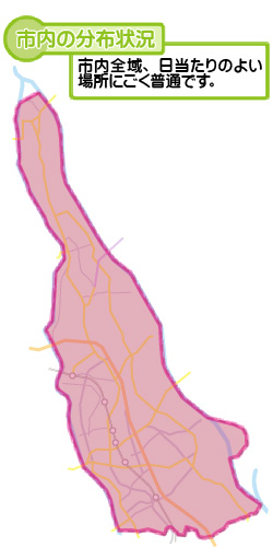 市内の分布状況の図