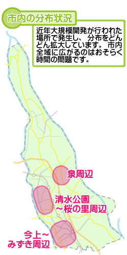 市内の分布状況の図