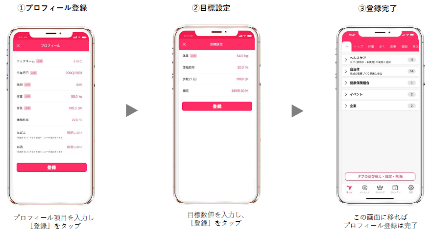 プロフィール設定手順