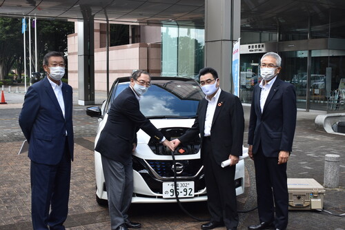 災害時に貸与される電気自動車