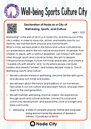 Declaration of Noda as a City of Well-being, Sports, and Culture