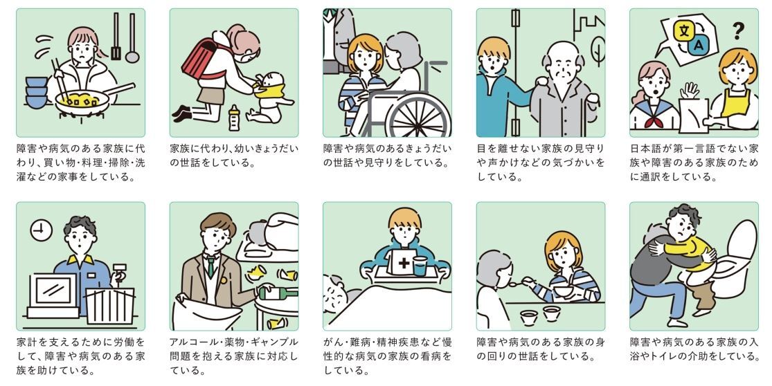 ヤングケアラー子ども家庭庁イラスト