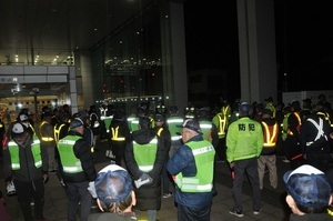 欅のホール前のパトロール出発式