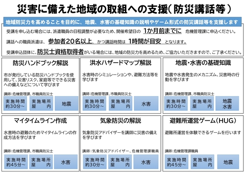 防災講話メニュー