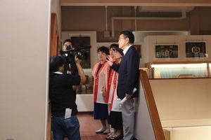 郷土博物館での撮影風景